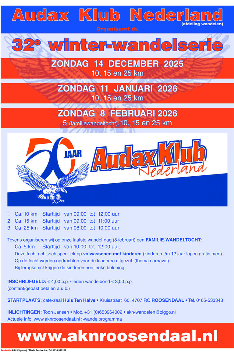 Roosendaal Audax Poster 2025.indd